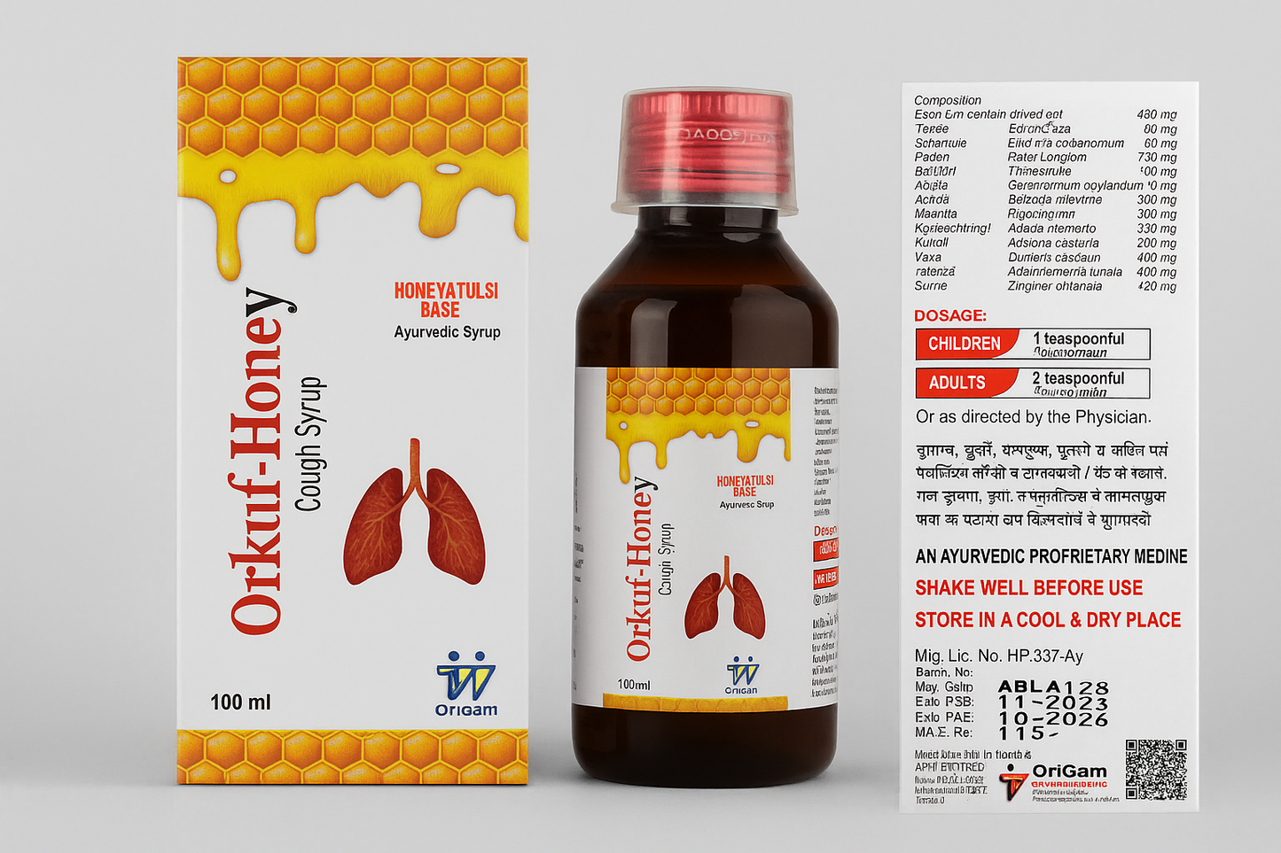 Ayurvedic Cough Syrup with Honey & Tulsi – Natural Relief for Cough & Throat Irritation (100ml)