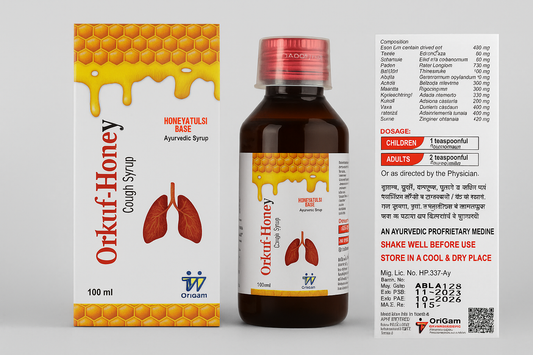 Ayurvedic Cough Syrup with Honey & Tulsi – Natural Relief for Cough & Throat Irritation (100ml)