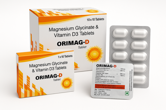 Magnesium Glycinate 250 mg with Vitamin D3 – Bone & Muscle Support Tablets (30 Tablets)